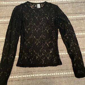 H&M X-Small Black Lace Shirt
